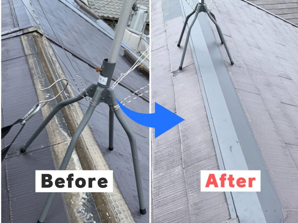 棟板金復旧ビフォーアフター
